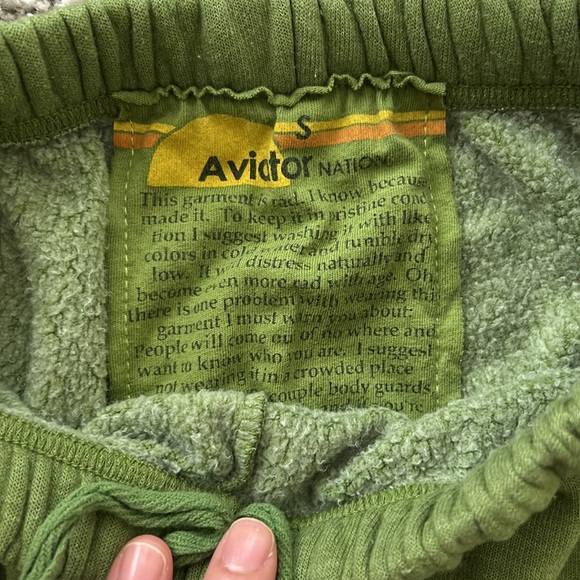 Aviator Nation 6 stripe sweatpants in jungle green small NWOT - Picture 3 of 4